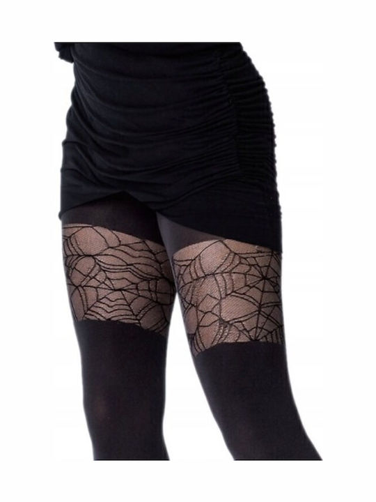 Rouxaki Women's Pantyhose 50 Den Black with Print