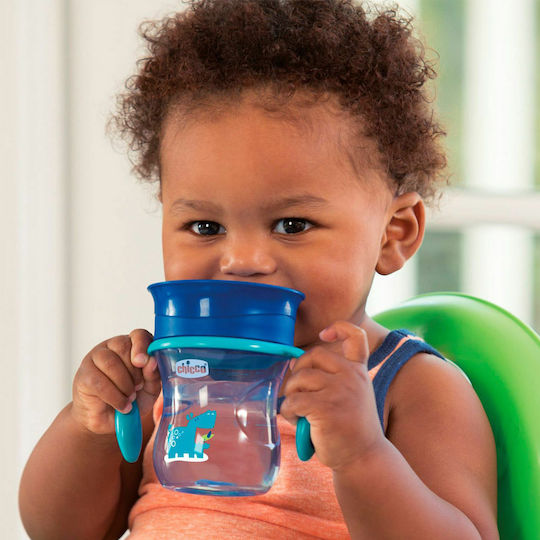 Chicco Παιδικό Ποτηράκι Perfect από Πλαστικό Μπλε Hippo 200ml για 12m+