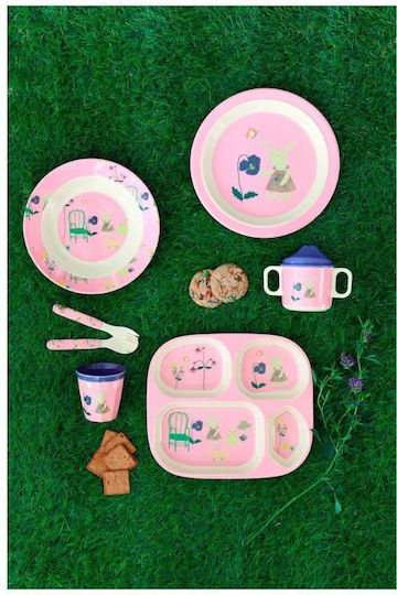 Rice Baby Cup Cup with Lid made of Plastic Pink 200ml for 6m+m+