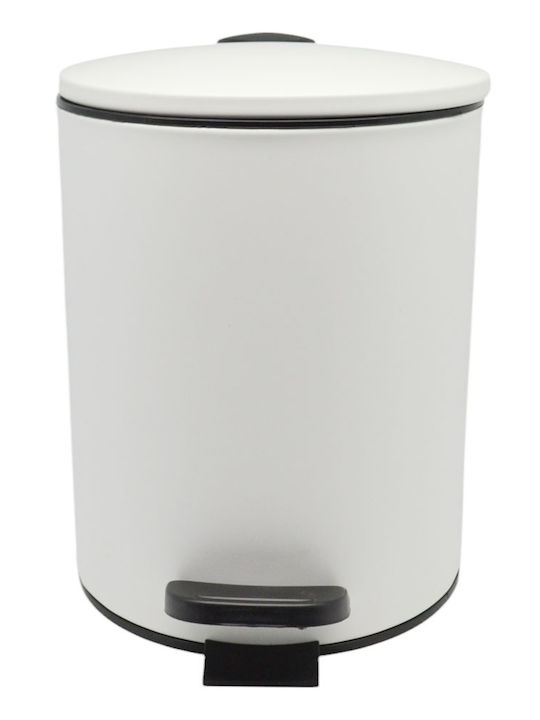 Καλαθι Μπανιου 5lt Inox Ασπρο Ματ Soft Close Ankor