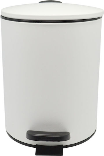Badezimmer Mülleimer 5L Inox Weiß Matt Soft Close Ankor