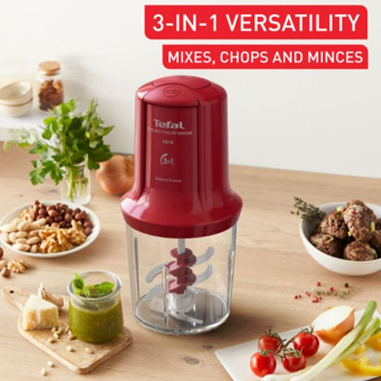 Tefal Multi Chopper 500W with 500ml Bowl Red