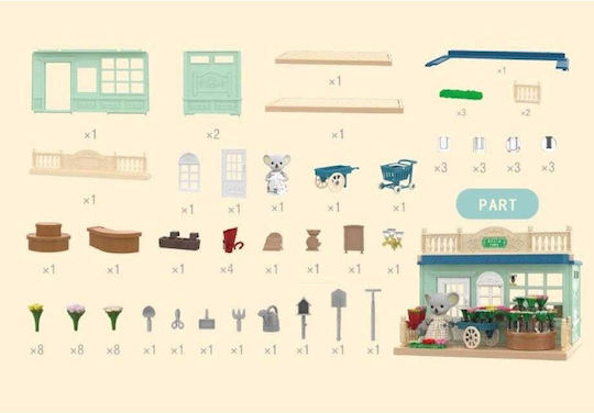 Dollhouse Flower Shop Furniture Figurines