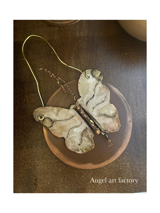 Decor de Perete din Lemn "Fluture Ceramic"