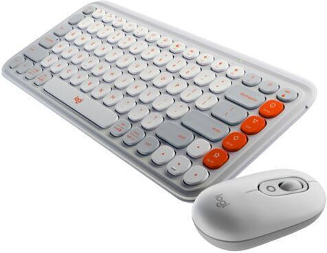Logitech Pop Icon Combo Ασύρματο Bluetooth Σετ Πληκτρολόγιο & Ποντίκι Αγγλικό UK Λευκό