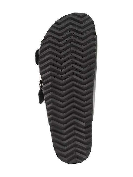 Brionia Leder Flache Sandalen für Damen in Schwarz Farbe