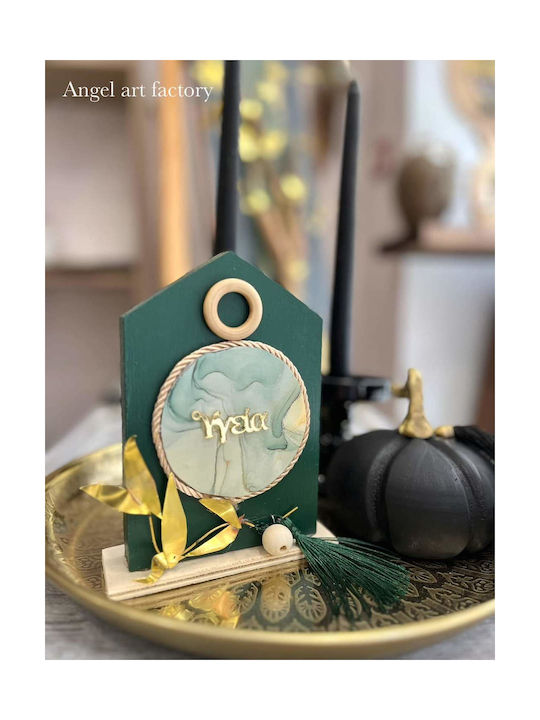Green Traditional Handmade Настолници Гоури Къща Зелен 1бр