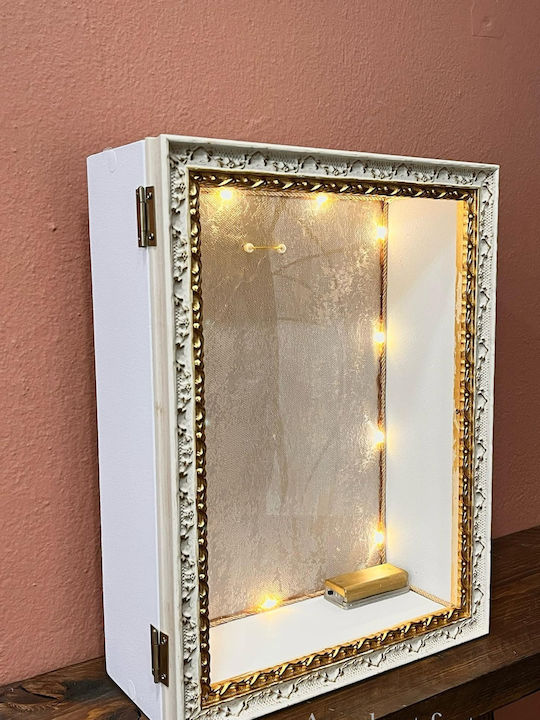 Hängender Hochzeitskronen-Koffer "Barock Gold" Vertikal