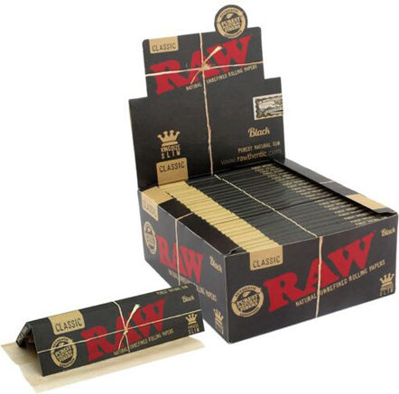 Raw Classic Zigarettenpapiere Schlank King-Size Slim mit Kegelspitzen 32 Blätter 24Stück