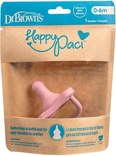 Dr. Brown's Happy Paci Биберон Силикон Бежов за 0-6 месеци