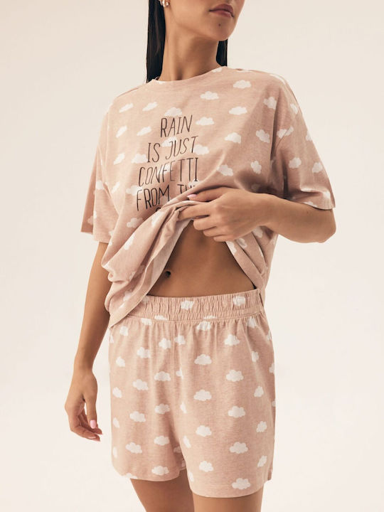Henderson Sommer Damen Pyjama-Set Beige Nubes