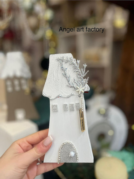 Weihnachtliche Dekofiguren Haus Weiß