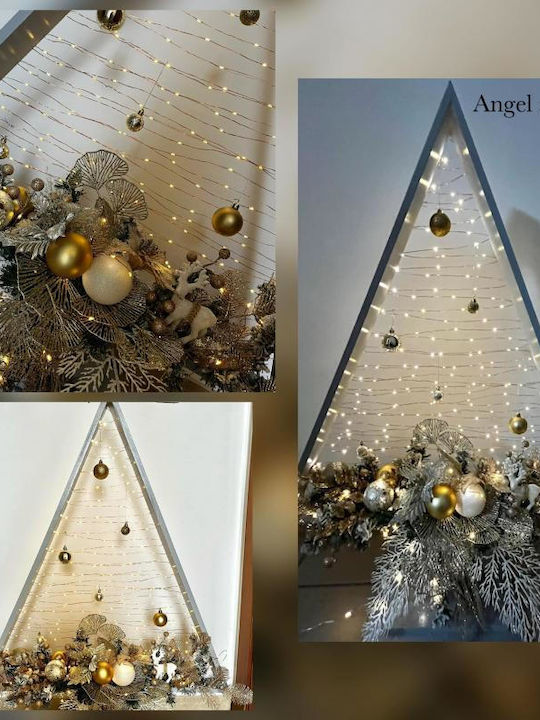 Christmas Decorative Wood Tree Electric Gold