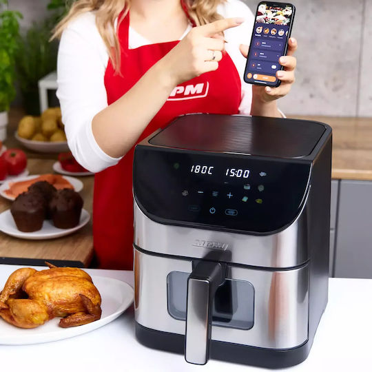MPM Air Fryer με Wi-Fi 6lt Ασημί