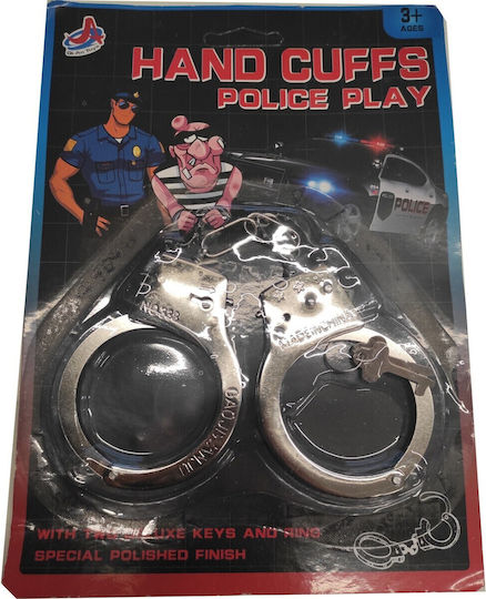 Karnevals Handschellen Silber aus Metall 1Stück