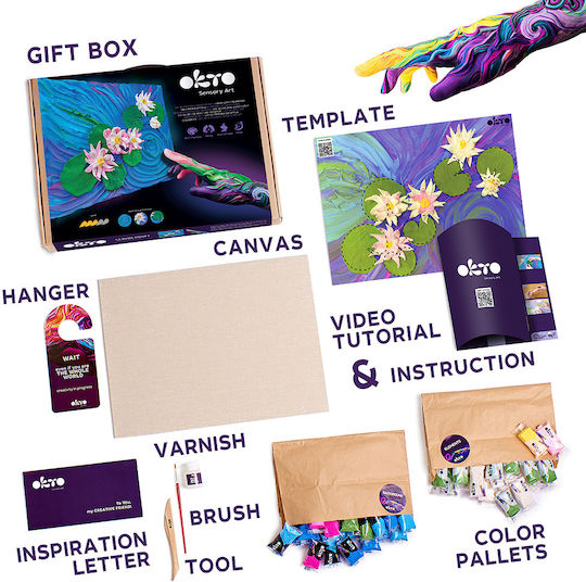 Okto DIY Creative 3D Painting Set with Clay Claude Monet Water Lilies Ages 12-99 10003
