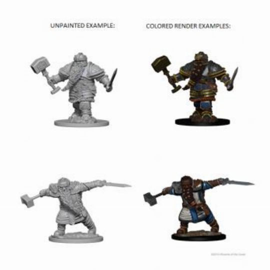 WizKids Dungeons & Dragons Nolzur's Marvelous Miniatures Figuri Nevopsite Luptător Pitic Bărbat 2 Bucăți 2 Bucăți