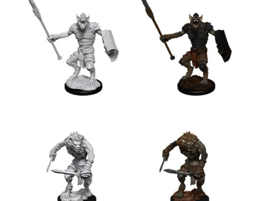 WizKids Dungeons & Dragons D&D Nolzur's Marvelous Miniatures Unpainted Figure : Gnoll & Gnoll Flesh Gnawe