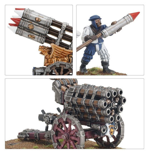 Warhammer Старият свят Империя Човек Хелбластър Волей Пушка и Хелсторм Ракетна Батерия