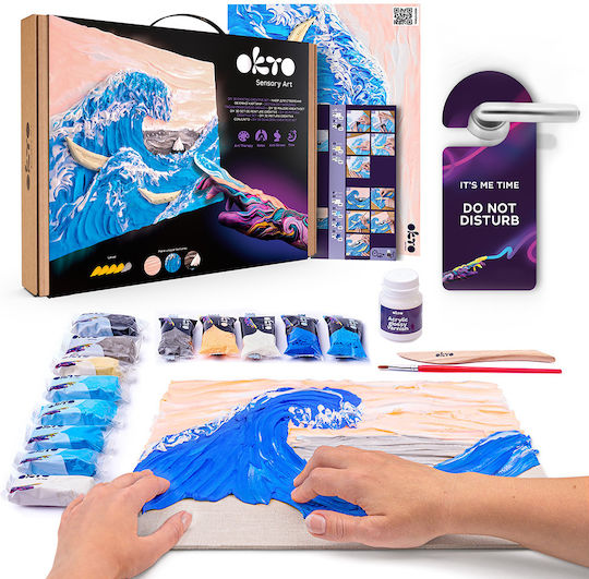 Okto DIY Creative 3D Painting Set with Clay Katsushika Hokusai The Great Wave Off Kanagawa (Ages 12-99) 10004