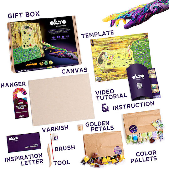 Okto Diy Creative Painting Set 3d With Clay Gustav Klimt The Kiss 12-99 Years 10006