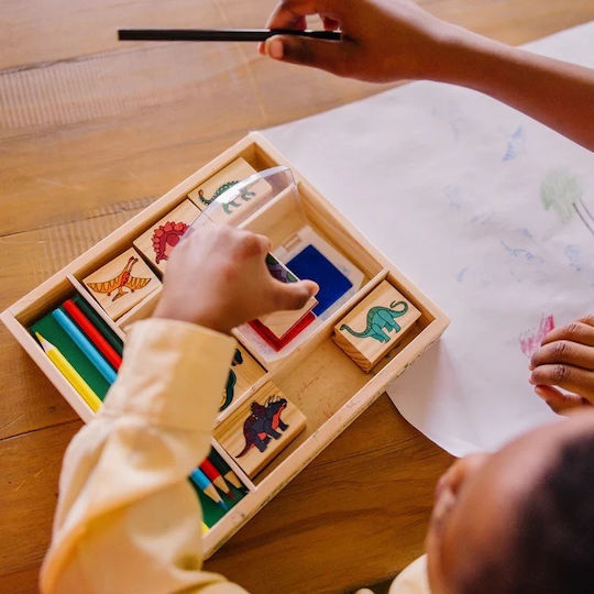 Melissa & Doug Печати Dinos за Деца 4+ години+ Години 15бр