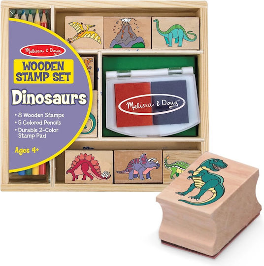 Melissa & Doug Печати Dinos за Деца 4+ години+ Години 15бр