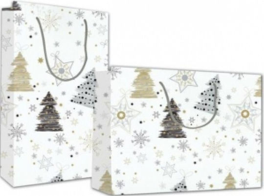 Next Christmas Tree Bag Χάρτινη Χριστουγεννιάτικη Τσάντα για Δώρο Λευκή 40x14x46εκ. Έλατα