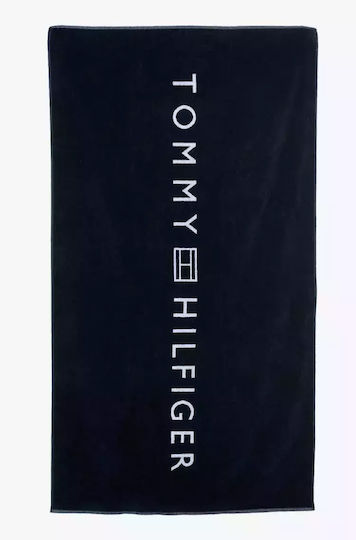 Tommy Hilfiger Πετσέτα Θαλάσσης Βαμβακερή Μπλε 180x100εκ.