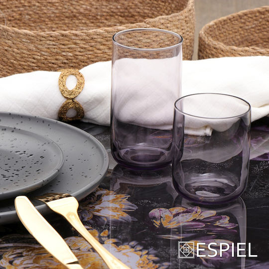 Espiel Iconic Ld Glas Wasser aus Glas in Lila Farbe 365ml