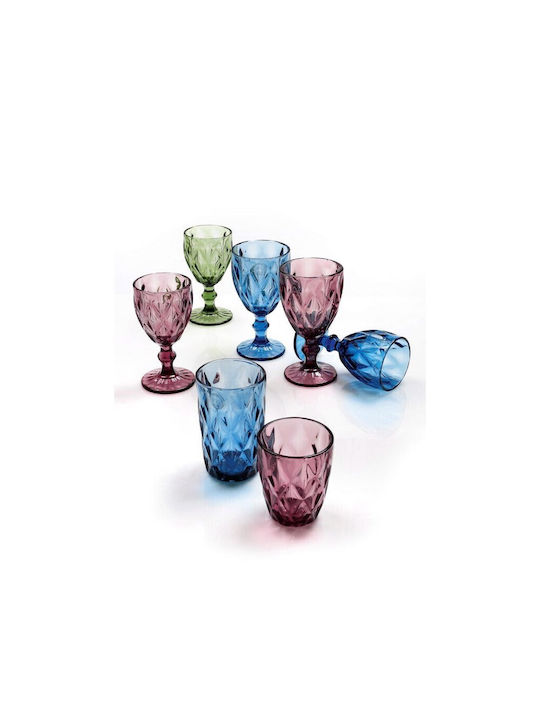 Cryspo Trio Kare Glass Water made of Glass in Blue Color Goblet 320ml