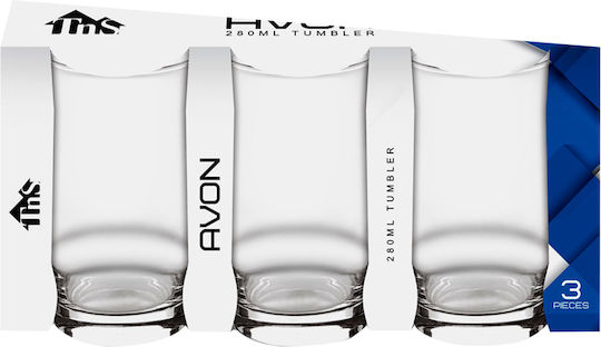 TnS Tumbler Set Wasser Brillen Glas 280ml 3 Stück