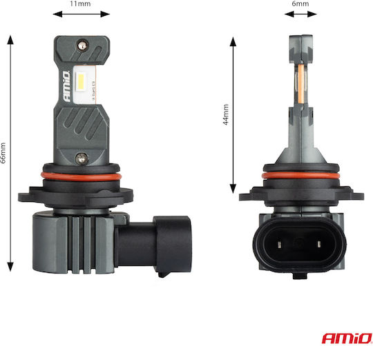 AMiO Λάμπες Αυτοκινήτου HIR2-9012 Canbus LED Ψυχρό Λευκό 60W 2τμχ