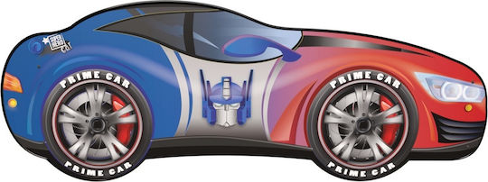 Racing Car Prime Pat pentru Copii Masina Single cu Saltea Multicolor 80x160cm