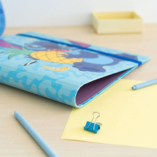Disney Clipboard with 2 Rings for Paper A4 Blue Lilo & Stitch Tropical 1pcs