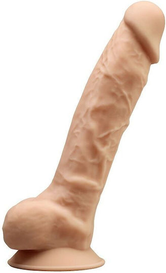 SilexD Dual Density Silicone Model 1 Glass Dildo with Balls and Suction Cup Flesh 23cm