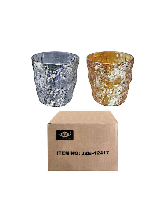 HOMie Set Gläser Wasser aus Glas in Silber Farbe 330ml 6Stück