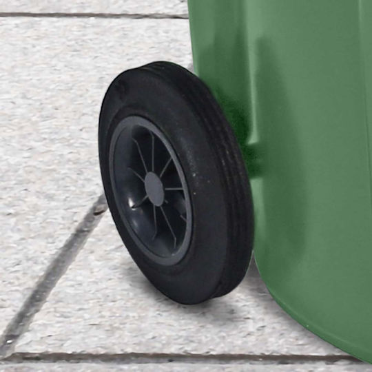 Green City International Πλαστικός Κάδος Απορριμμάτων Τροχήλατος 120lt Γκρι
