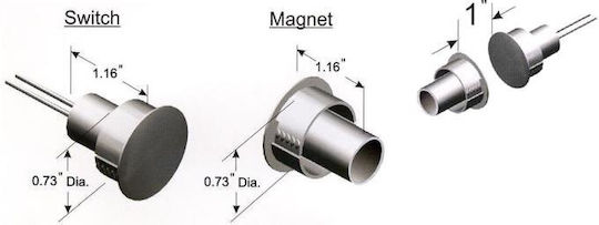 Aleph Ενσύρματος Αισθητήρας Επαφής NC DC-1813B