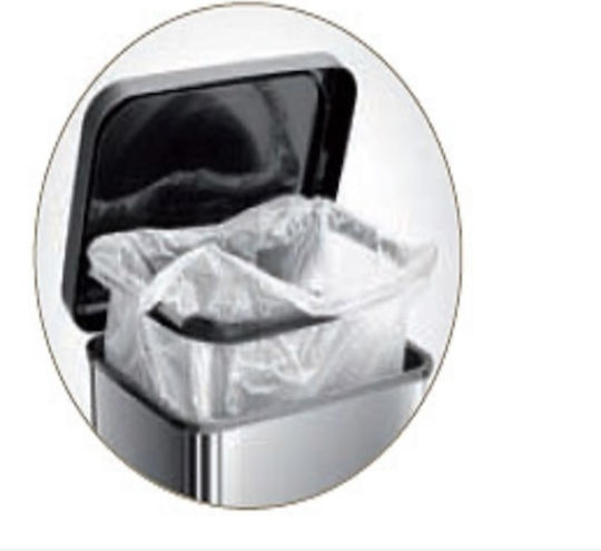 Delta Cleaning Πλαστικός Κάδος Απορριμμάτων με Πεντάλ 6lt Ασημί