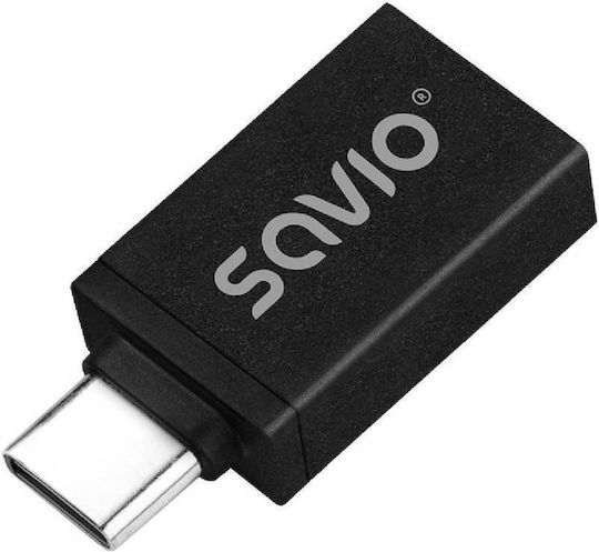 Savio Ak-80 Αντάπτορας Usb-a 3.1 F Usb 3.1 Type C M Μαύρο