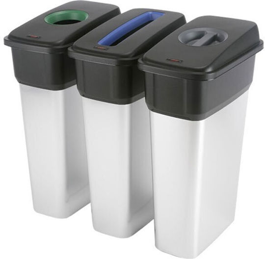 Delta Cleaning Μεταλλικός Κάδος Ανακύκλωσης 70lt Ασημί
