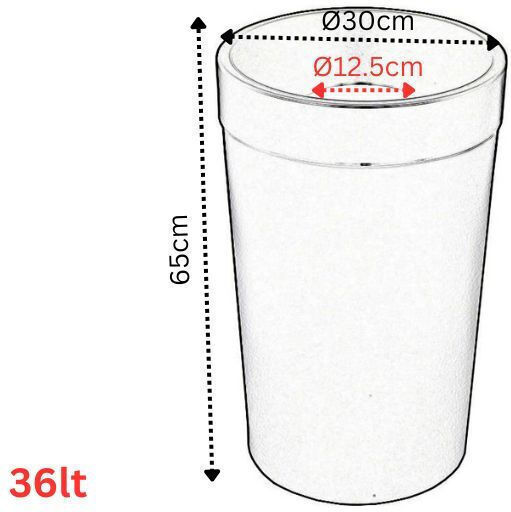 Viomes Recycling Plastic Waste Bin 36lt Yellow