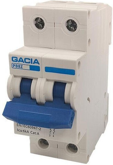 Gacia Автоматичен Прекъсвач 20Спецификация Двуполюсен AC/DC 500-45103