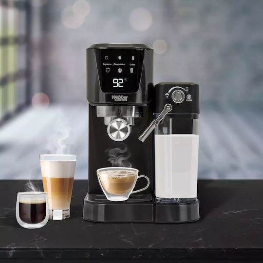Webber Automat de Espresso 1350W Presiune 20bar pentru Cappuccino Neagră