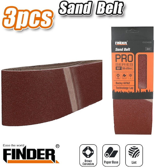 Finder Sanding Belt 100x610mm Set 3pcs