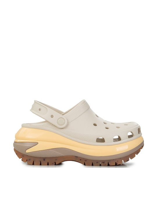 Crocs Classic Mega Crush Дамски Клоги Бежов