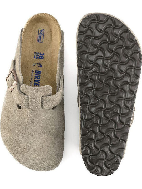 Boston Suede Leather Winter Women's Slippers Brown Narrow Fit