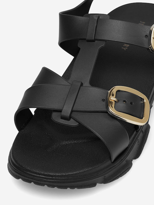 Flache Sandalen für Damen in Schwarz Farbe