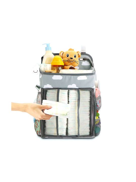 Crib Organizer Tecos Diapers Accessories Other Essentials Baby Care 43x28x20cm Hangable On Crib Gray